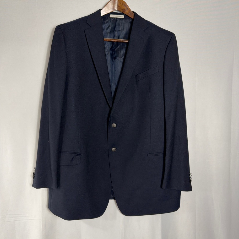 Joseph Abboud Blazer Reda Wool Executive‎ Fit Navy Blue Men 46 Long